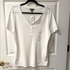 STYLE & CO Women's Classic White Short Sleeve T-Shirt